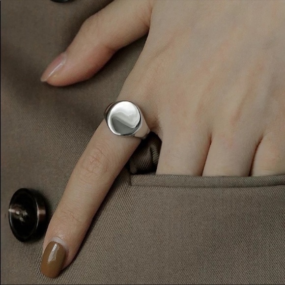 NEW 925 Gold Signet Sterling Silver Ring - Picture 7 of 9